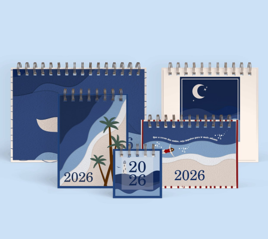 Calendário Praia Minimalista 2026